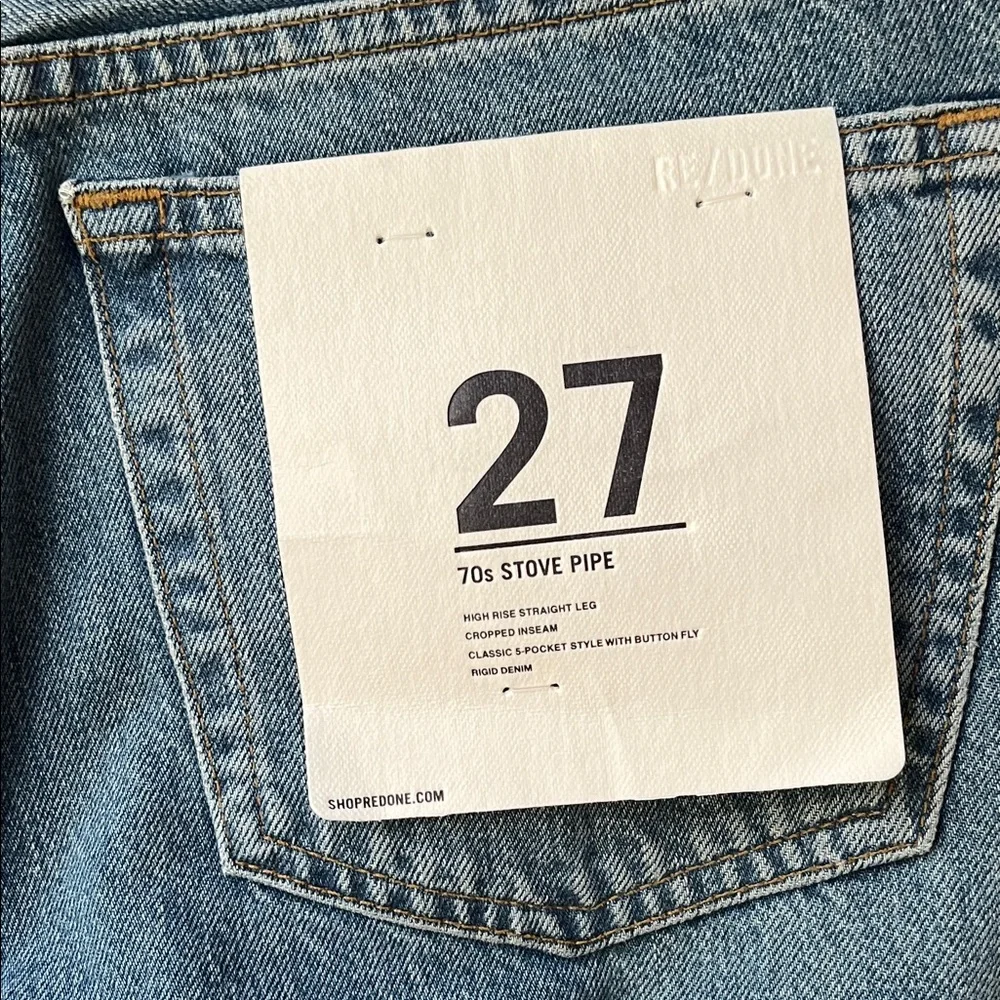 Re/Done Straight Leg Jeans (Size: 27) - Picture 5 of 10